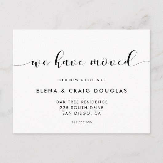 Elegant Schwarz und Weiß Wir haben die Ankündigung (Vorderseite)