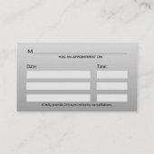 Elegant Schwarz-weiß Caduceus Classy Noble Medical Terminkarte (Rückseite)