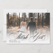 Elegant Schwarz-weiß danke Ihnen 2 Fotos Hochzeit (Vorderseite)