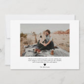 Elegant Schwarz-weiß danke Ihnen 2 Fotos Hochzeit (Rückseite)