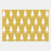 Elegant Schwarz-weiß & gelb Frohe Weihnachten Geschenkpapier Set (Vorderseite)