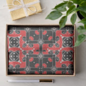 Elegant Schwarz-weiß Geometric Floral Seidenpapier (Geschenk)