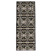 Elegant schwarz-weiß geschenktüte für weinflaschen (Rückseite)