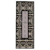 Elegant schwarz-weiß geschenktüte für weinflaschen (Vorderseite)