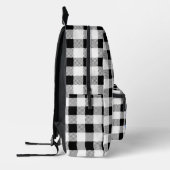 Elegant Schwarz-weiß Gingham boho lila Bedruckter Rucksack (Links)