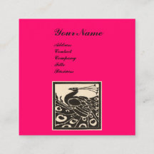 ELEGANT SCHWARZ-WEISS HOCHPINK PEACOCK MONOGRAM