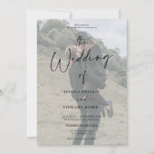 Elegant Schwarz-weiß in 1-Skript-Foto Hochzeit Einladung (Vorderseite)