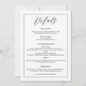 Elegant Schwarz-weiß in einem Skript Hochzeit Einladung (Rückseite)