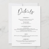 Elegant Schwarz-weiß in einer Kalligraphie Einladung (Rückseite)