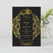ELEGANT schwarz-weiß ISLAMIC WEDING Einladung (Stehend Vorderseite)