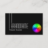 Elegant Schwarz-weiß mit Logo Beruflich Moderne Visitenkarte (Vorderseite)