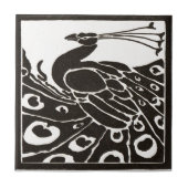 ELEGANT SCHWARZ-WEISS PEACOCK FLIESE (Vorderseite)