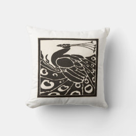 ELEGANT SCHWARZ-WEISS PEACOCK KISSEN