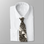 ELEGANT SCHWARZ-WEISS PEACOCK KRAWATTE (Gebunden)