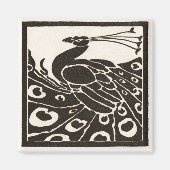 ELEGANT SCHWARZ-WEISS PEACOCK MAGNET (Vorne)