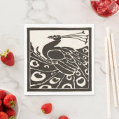 ELEGANT SCHWARZ-WEISS PEACOCK SERVIETTE (Beispiel)