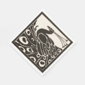 ELEGANT SCHWARZ-WEISS PEACOCK SERVIETTE (Ecke)