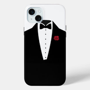 Elegant Schwarz-weiß Tuxedo Mens iPhone 15 Mini Hülle