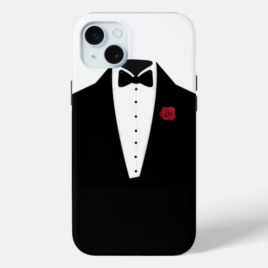 Elegant Schwarz-weiß Tuxedo Mens Case-Mate iPhone Hülle (Rückseite)