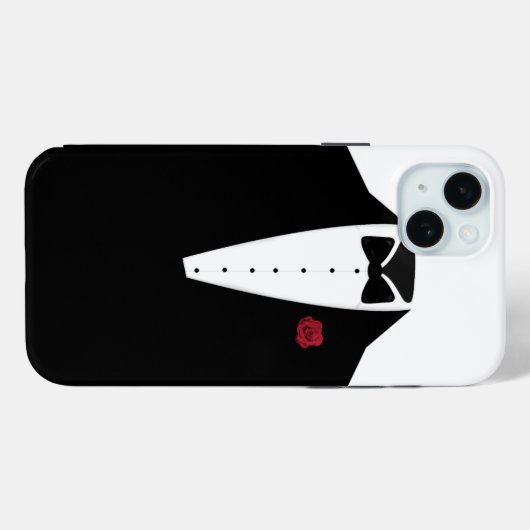 Elegant Schwarz-weiß Tuxedo Mens Case-Mate iPhone Hülle (Rückseite (Horizontal))