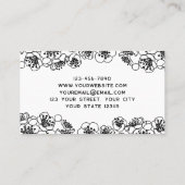 Elegant Schwarz-weiß Visitenkarte (Rückseite)