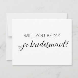 Elegant Schwarz-weiß wirst du meine Jr Bridesmaid  Einladung