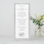 ELEGANT Schwarz-weißes Silberbukett Blumengeflecht Einladung (Stehend Vorderseite)