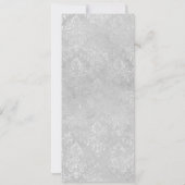 ELEGANT Schwarz-weißes Silberbukett Blumengeflecht Einladung (Rückseite)