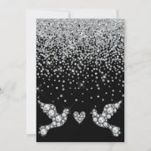 ELEGANT SCHWARZDIAMOND CRYSTAL DOVE WEDD EINLADUNG (Vorderseite)