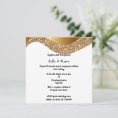 ELEGANT SCHWARZE GOLD GLITZER WAVE EINLADUNG (Stehend Vorderseite)