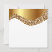 ELEGANT SCHWARZE GOLD GLITZER WAVE EINLADUNG (Rückseite)