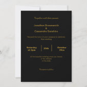 ELEGANT SCHWARZE GOLD KLASSIC WAVE EINLADUNG (Vorderseite)