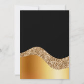 ELEGANT SCHWARZE GOLD KLASSIC WAVE EINLADUNG (Rückseite)