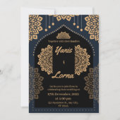 ELEGANT schwarzer GOLD CLASSIC MANDALA WEDING INVI Einladung (Vorderseite)