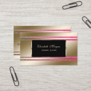 Elegant, schwarzer Rahmen mit falschen goldenen gl Visitenkarte
