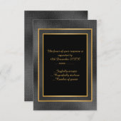 ELEGANT SCHWARZGOLD EMBOSSED LAYER CUSTOM UAWG RSVP KARTE (Vorne/Hinten)