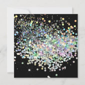 ELEGANT SCHWARZGOLD PASTEL SPOT GEBURTSTAG 2 EINLADUNG (Rückseite)