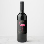 ELEGANT SCHWARZPINK FLAMINGO ZURÜCKZAHLBAR WEINETIKETT (Vorderseite)