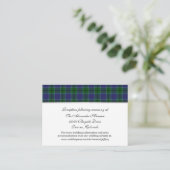 Elegant Scott Clan Kariert Wedding Enclosure Card Begleitkarte (Stehend Vorderseite)