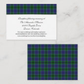 Elegant Scott Clan Kariert Wedding Enclosure Card Begleitkarte (Vorne/Hinten)