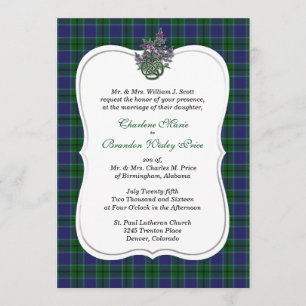 Elegant Scott Clan Tartan Wedding Einladung