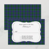 Elegant Scott Clan Tartan Wedding RSVP Karte (Vorne/Hinten)