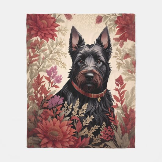 Elegant Scottish Terrier Dog Portrait Fleecedecke (Vorderseite)