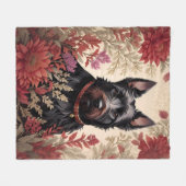 Elegant Scottish Terrier Dog Portrait Fleecedecke (Vorderseite (Horizontal))