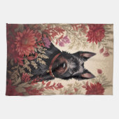 Elegant Scottish Terrier Dog Portrait Geschirrtuch (Horizontal)