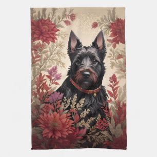 Elegant Scottish Terrier Dog Portrait Geschirrtuch
