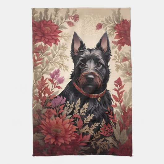 Elegant Scottish Terrier Dog Portrait Geschirrtuch (Vertikal)