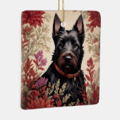Elegant Scottish Terrier Dog Portrait Keramikornament (Rechts)