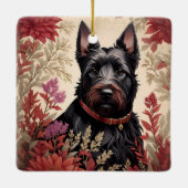 Elegant Scottish Terrier Dog Portrait Keramikornament (Rückseite)