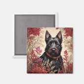 Elegant Scottish Terrier Dog Portrait Magnet (Vorderseite/Rückseite)